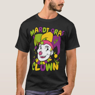 Mardi Gras Clown Cool Mardi Fun Retro Vintage Clow T-Shirt
