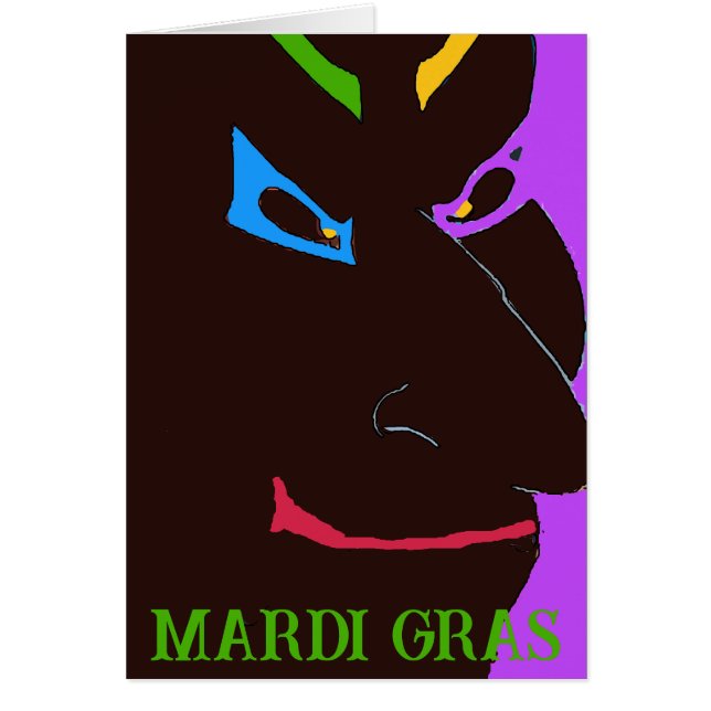 Mardi Gras Clown Face, ajouter du texte, (Devant)