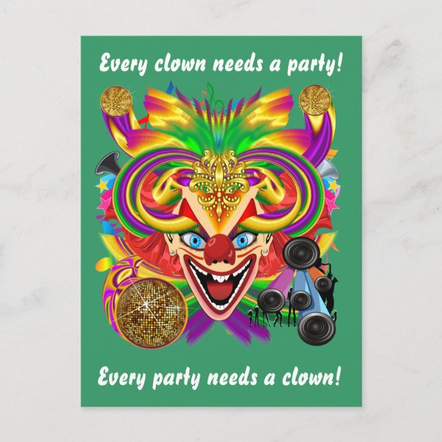 Mardi Gras Clown View Notes please (Front)