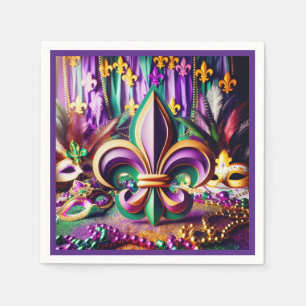 Mardi Gras Cocktail Napkin
