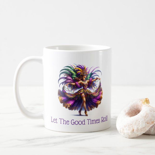 Mardi Gras  Coffee Mug (With Donut)
