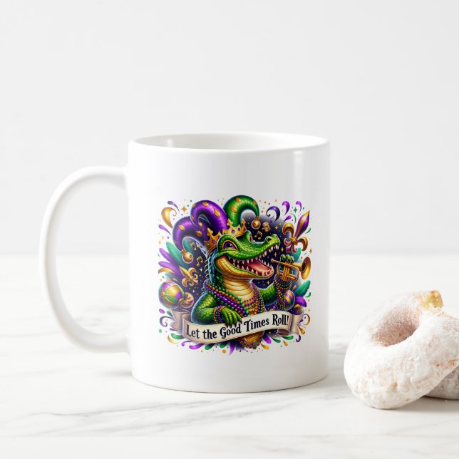 Mardi Gras  Coffee Mug (With Donut)