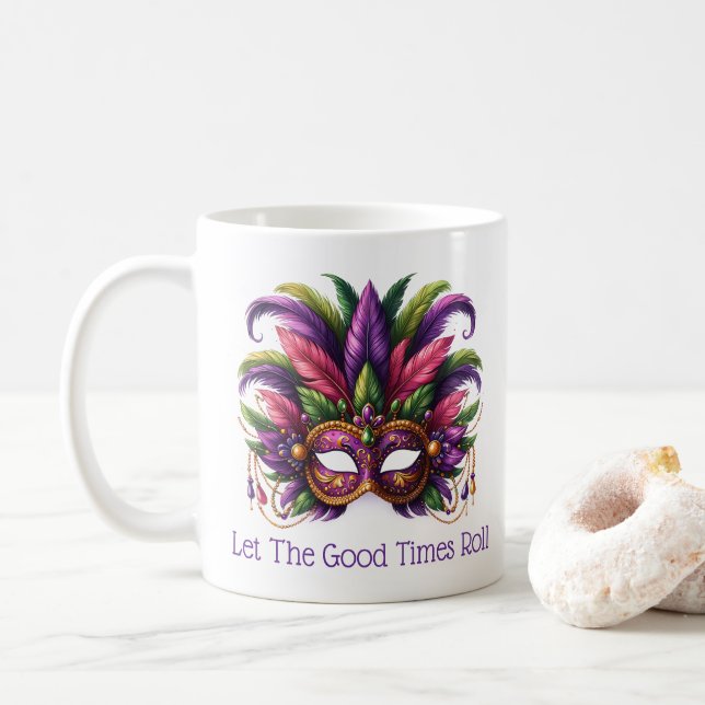 Mardi Gras  Coffee Mug (With Donut)