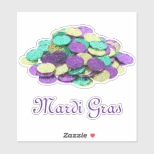 Mardi Gras Coins Sticker