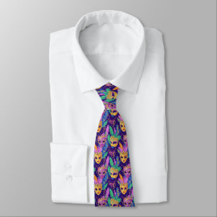 Mardi Gras Color Masks Tie
