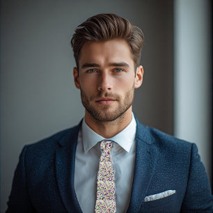 Mardi Gras Color Purple Green Gold Confetti Accent Tie