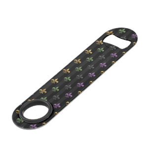 Mardi Gras Colourful Fleur De Lis Dark Vertical Bar Key