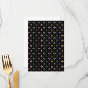 Mardi Gras Colourful Fleur De Lis Dark Vertical Menu