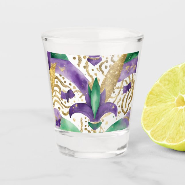 Mardi gras colours Cooler Shot Glass (Front)