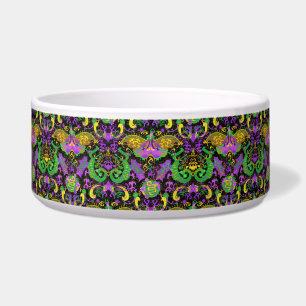 Mardi Gras Colours Damask Dragon, Butterfly, Snake