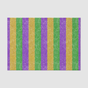 Mardi Gras Colours Glitter Stripe Bling Tissue Paper