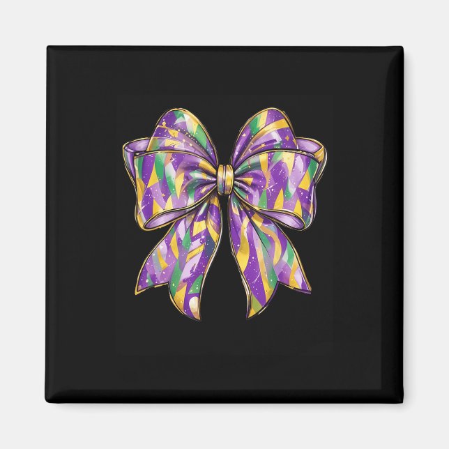 Mardi Gras Coquette Bow 2  Magnet (Front)