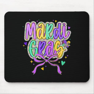 Mardi Gras Coquette Bow Fat Tuesday New Orleans Ki Mouse Pad