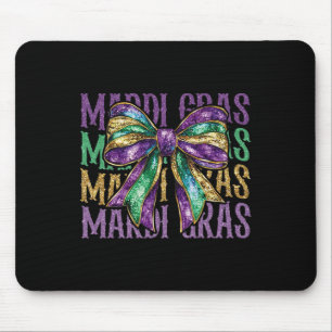 Mardi Gras Coquette Bow Fat Tuesday New Orleans Mouse Pad
