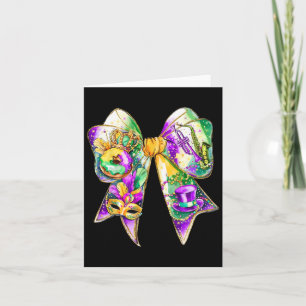 Mardi Gras Coquette Bow Fat Tuesday New Orleans Wo Card