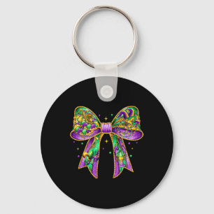 Mardi Gras Coquette Bow Fat Tuesday New Orleans Wo Keychain
