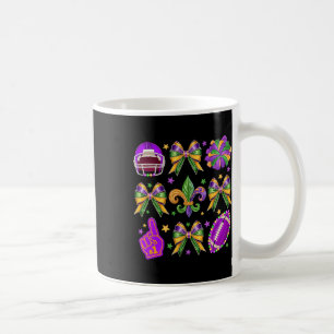 Mardi Gras Coquette Bow Footbyll Mardi Gras New Or Coffee Mug