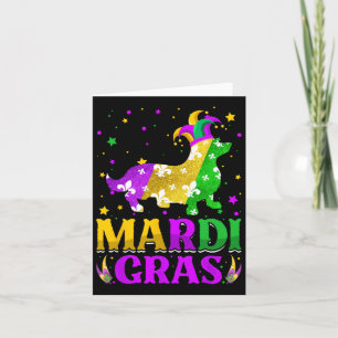 Mardi Gras Corgi Dog Lover Carnival Jester Card