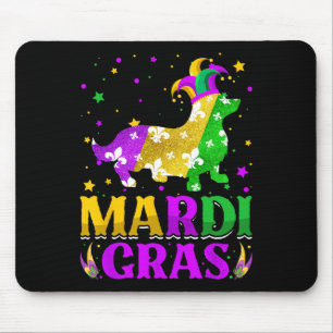 Mardi Gras Corgi Dog Lover Carnival Jester Mouse Pad