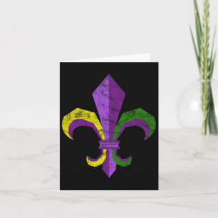 Mardi Gras Costume Clothing - Vintage Fleur De Lis Card