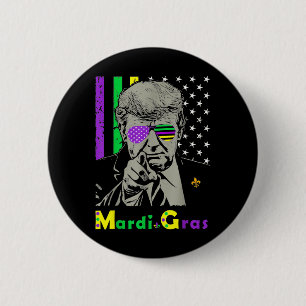 Mardi Gras Costume Donald Trump Us Flag Funny Trum 2 Inch Round Button