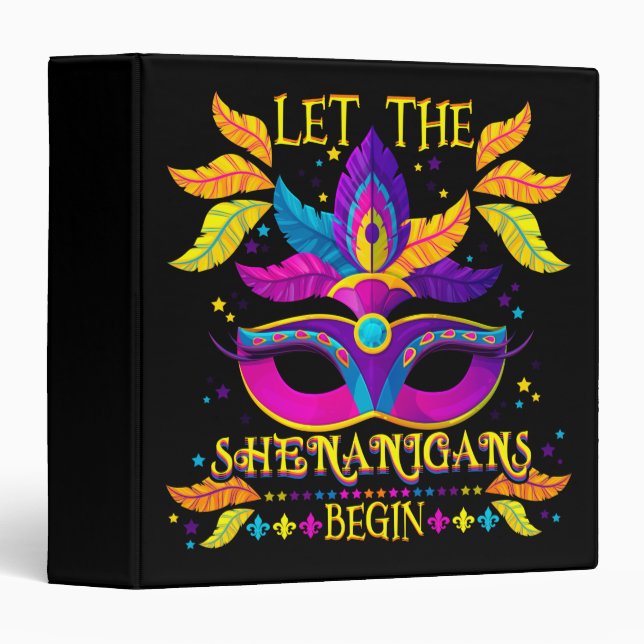 Mardi Gras Costume Let The Shenanigans Begin Mask Binder (Front/Spine)
