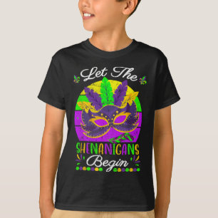 Mardi Gras Costume Let The Shenanigans Begin Mask T-Shirt