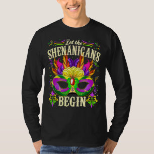 Mardi Gras Costume Let The Shenanigans Begin Mask T-Shirt