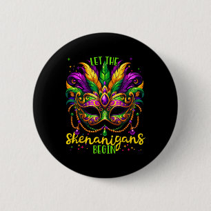 Mardi Gras Costume Outfit Toddler Let The Shenanig 2 Inch Round Button