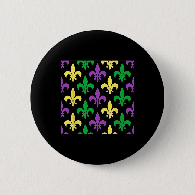 Mardi Gras Costume Party  2 Inch Round Button (Front)