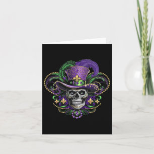 Mardi Gras Costume Sugar Skull Carnival Halloween Card