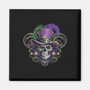 Mardi Gras Costume Sugar Skull Carnival Halloween  Magnet