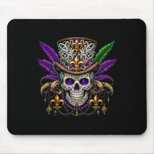 Mardi Gras Costume Sugar Skull Carnival Halloween Mouse Pad
