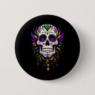 Mardi Gras Costume Sugar Skull Carnival New Orlean 2 Inch Round Button