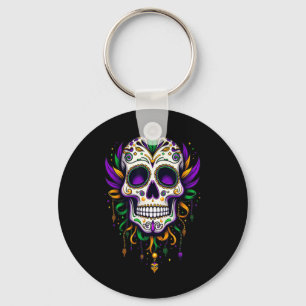 Mardi Gras Costume Sugar Skull Carnival New Orlean Keychain