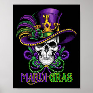 Mardi Gras Costume Sugar Skull Carnival New Orlean Poster