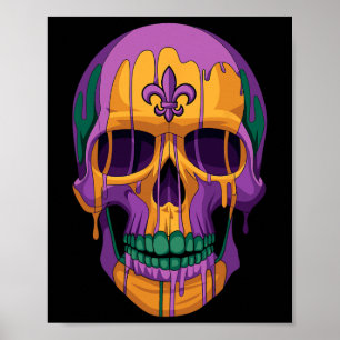 Mardi Gras Costume Sugar Skull Carnival New Orlean Poster