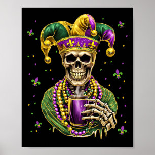Mardi Gras Costume Sugar Skull Carnival New Orlean Poster