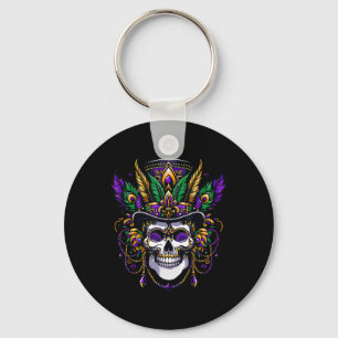 Mardi Gras Costume Sugar Skull Carnival Party Keychain