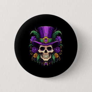 Mardi Gras Costume Sugar Skull Carnival Party Men 2 Inch Round Button