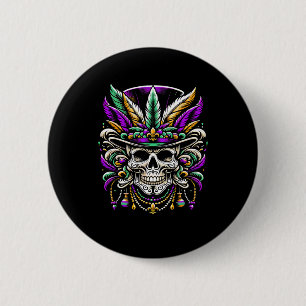 Mardi Gras Costume Sugar Skull Carnival Party Men 2 Inch Round Button