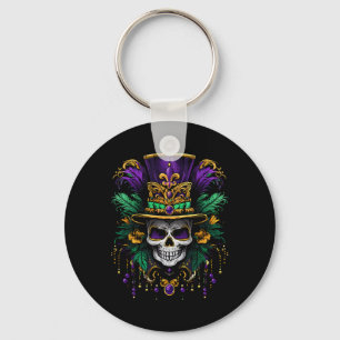Mardi Gras Costume Sugar Skull Carnival Party Men Keychain