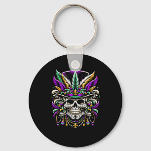 Mardi Gras Costume Sugar Skull Carnival Party Men  Keychain