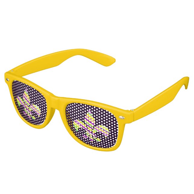 Mardi Gras Couleur Fleur De Lis Lunettes De Nouvea (Angulaire)