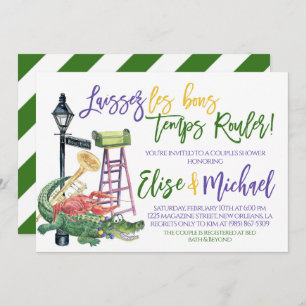 Mardi Gras Couples Shower Invitation