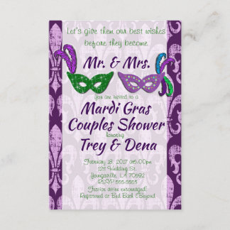 Mardi Gras Couples Shower Invite