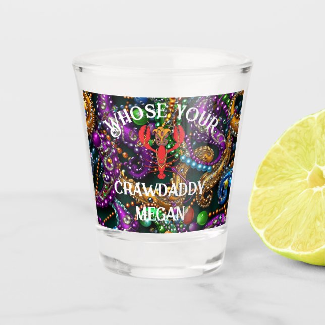 Mardi Gras Crawdaddy Shot Glass (Front)