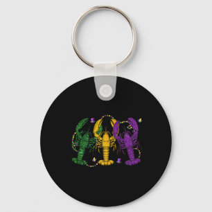 Mardi Gras Crawfish Funny Retro Parade Costume Adu Keychain