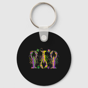 Mardi Gras Crawfish Happy Mardi Gras 2025 Matching Keychain