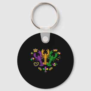 Mardi Gras Crawfish Happy Mardi Gras 2025 Matching Keychain